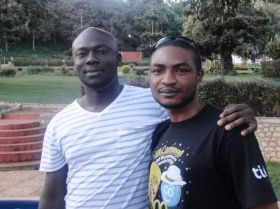 Elnathan and Abubakar at the Caine Prize workshop in Uganda, April 2013